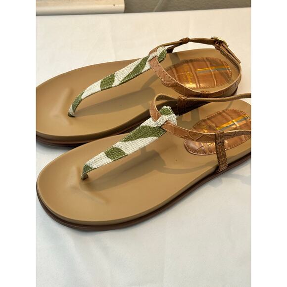 Sam Edelman Shoes - SAM EDELMAN NAOMI T-STRAP FOOTBED SANDALS WOMEN'S SOFT FERN/NATURAL SIZE 7